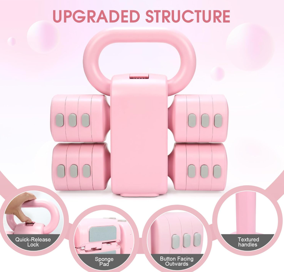 PowerBell – Set 2-in-1 Kettlebell e Manubri Regolabili